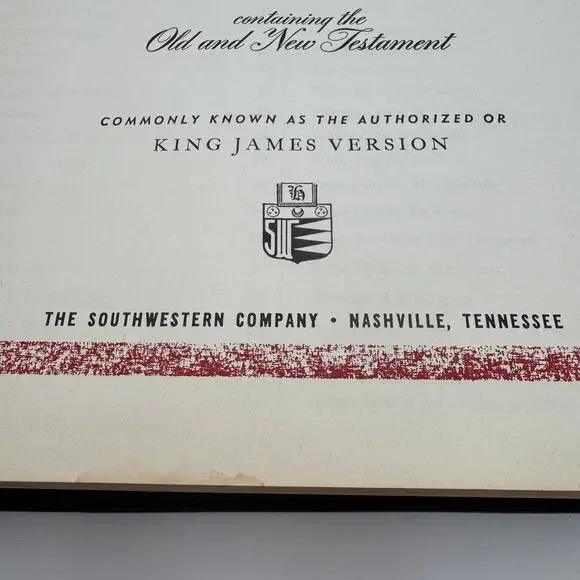 Vintage 1962 Family Bible from Southwestern Company Black 3196 & Bookmarks